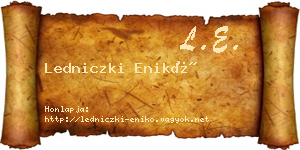 Ledniczki Enikő névjegykártya